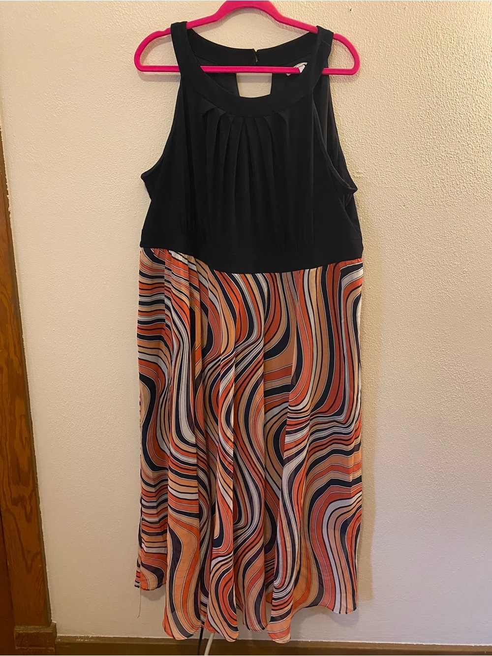 Studio One Retro Maxi Dress with Swirl-Print Skirt